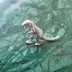 Image 2 of Silver Dinosaur Button | T-Rex