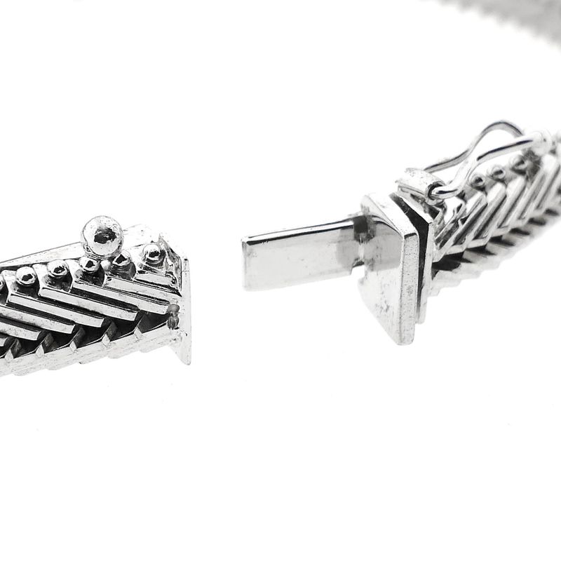 Afbeelding 6 van Witgouden visgraat schakelarmband met diamanten; 0,24 ct. | 19,5 cm