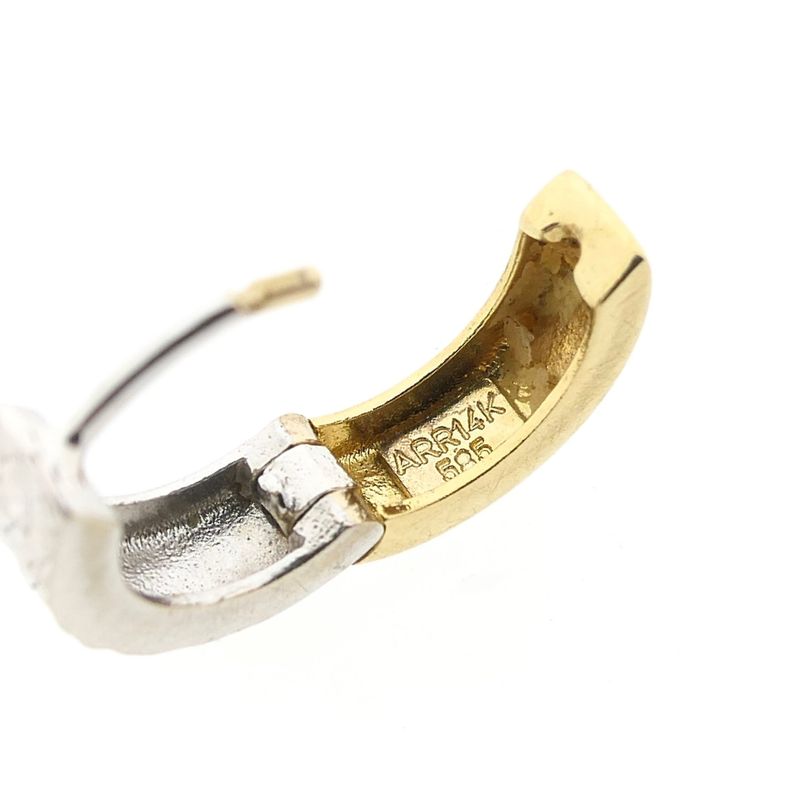 Image 9 of Bicolor Gold Hoop Earrings; Ø 12.9
