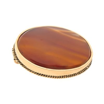Image 2 of Antique gold brooch with carnelian bandagate