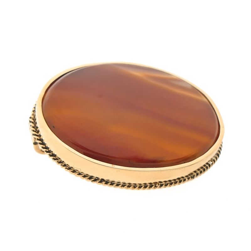 Image 2 of Antique gold brooch with carnelian bandagate