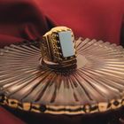 Image 2 of Gold seal/pink ring with blue layered stone