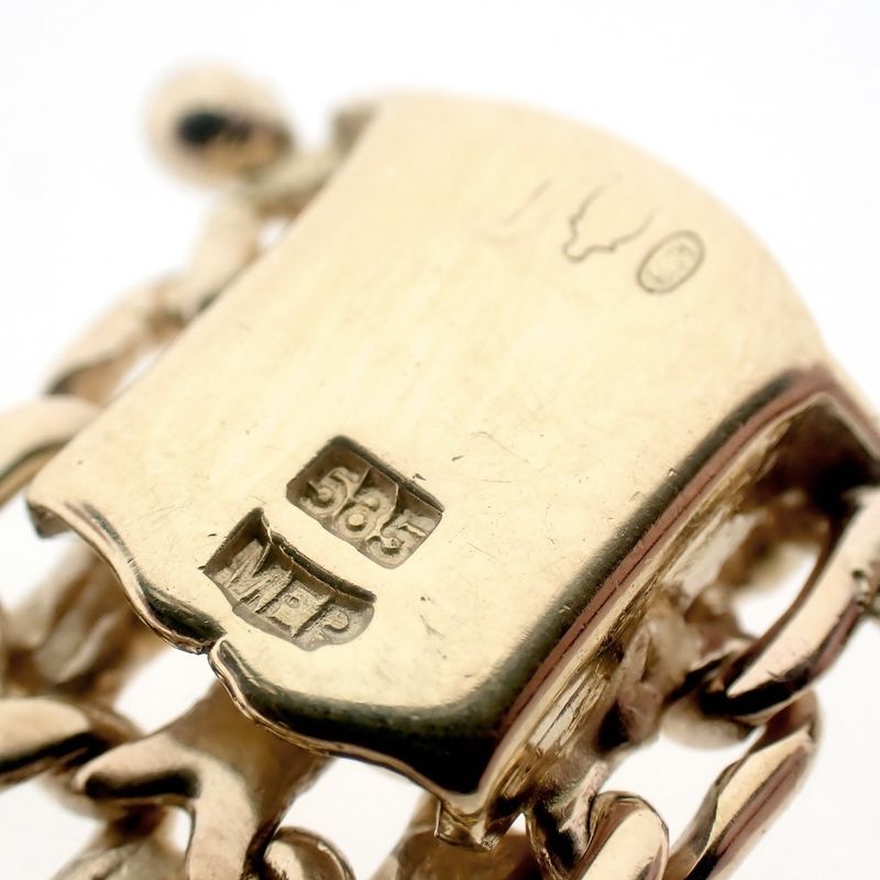 Image 10 of Gold wide link bracelet