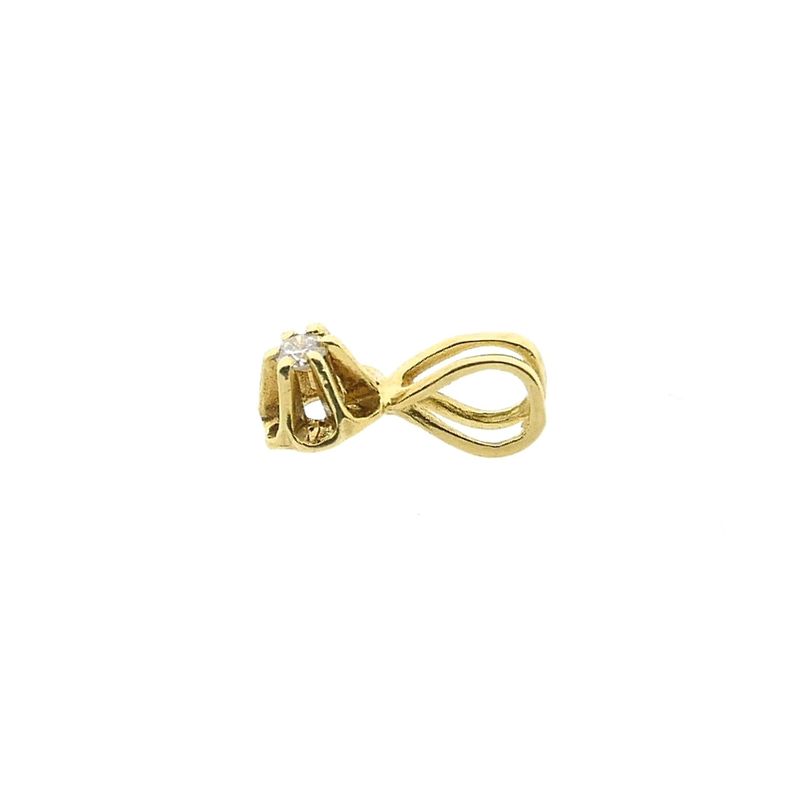 Image 5 of Gold minimalist pendant with diamond; 0.015 ct.