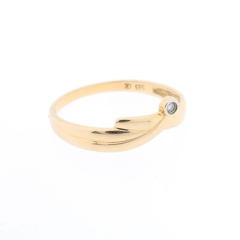 Image 4 of Gold solitaire ring with diamond | 0.01 ct.