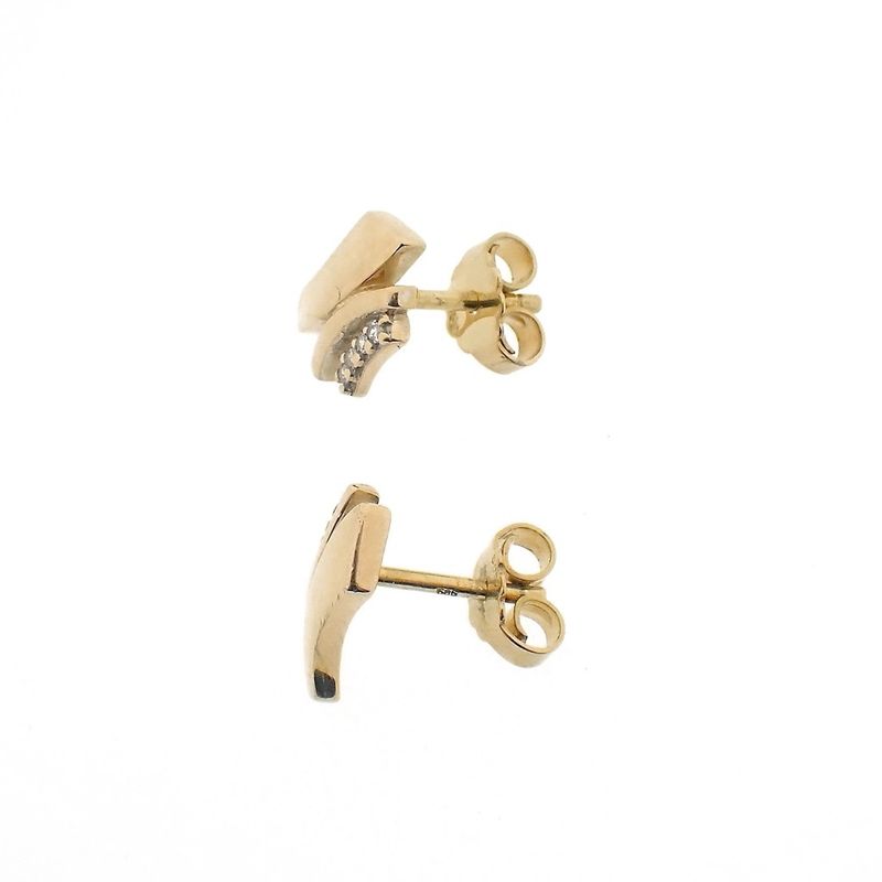 Image 3 of Gold stud earrings with zirconia