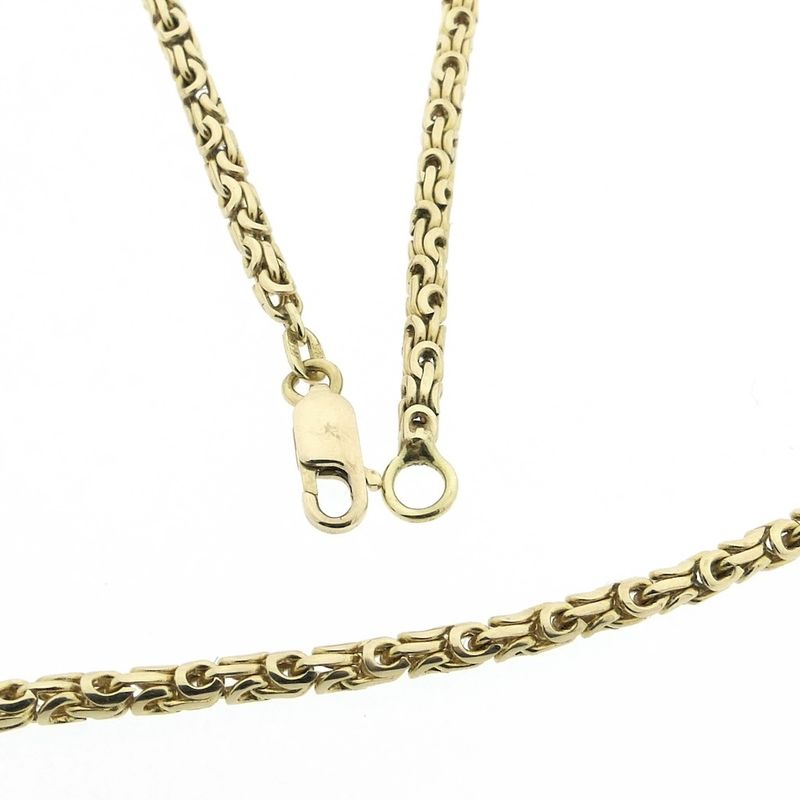 Image 3 of Gold round king link necklace