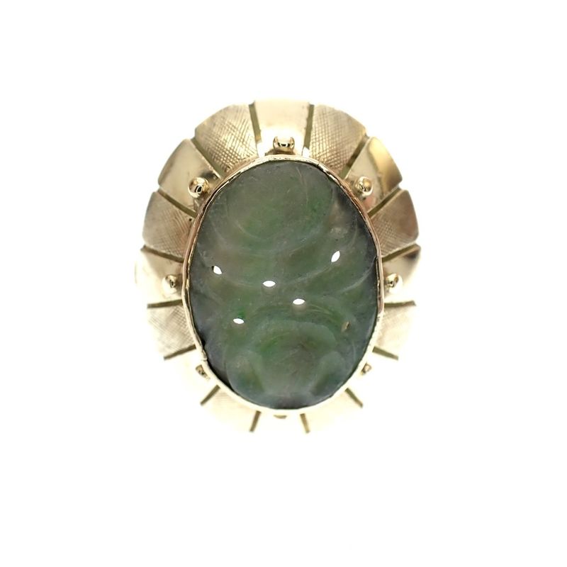 Image 3 of Gold ring with jade | Vintage/antique