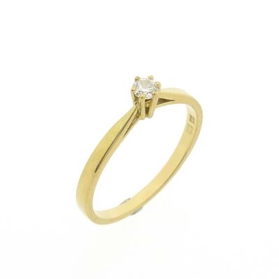 Image 1 of Gold solitaire ring with diamond | 0.11 ct.