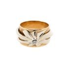 Afbeelding 3 van Vintage bicolor gouden ring met diamant; 0,05 ct.