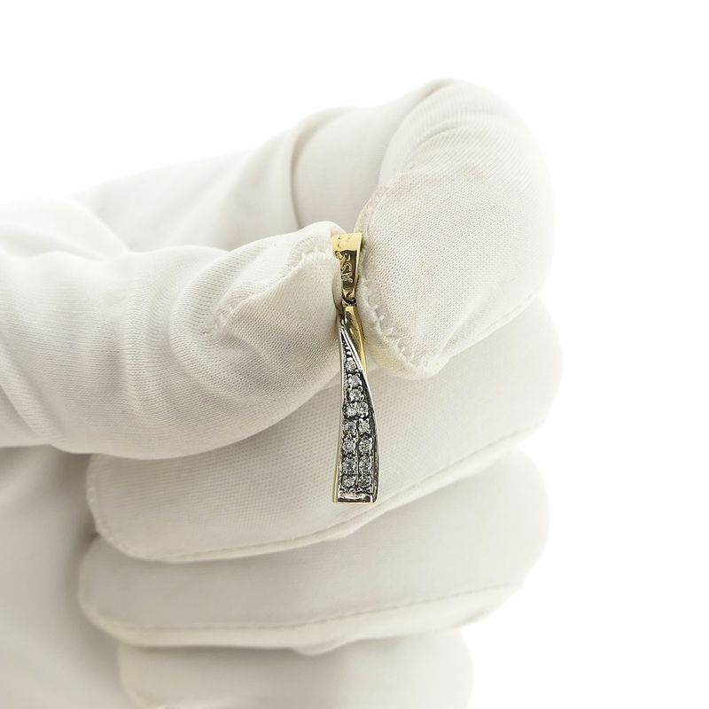 Image 12 of Two-tone gold pendant with zirconia; Assos