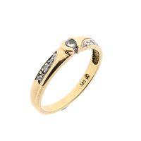 Yellow Gold Diamond Ring; 0.10 ct; 14 Karat; Size 17