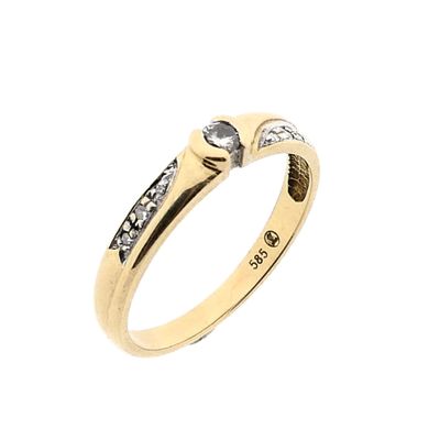 Image 1 of Yellow Gold Diamond Ring; 0.10 ct; 14 Karat; Size 17