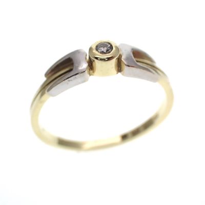 Image 1 of Gold solitaire ring with diamond 0.025 ct.