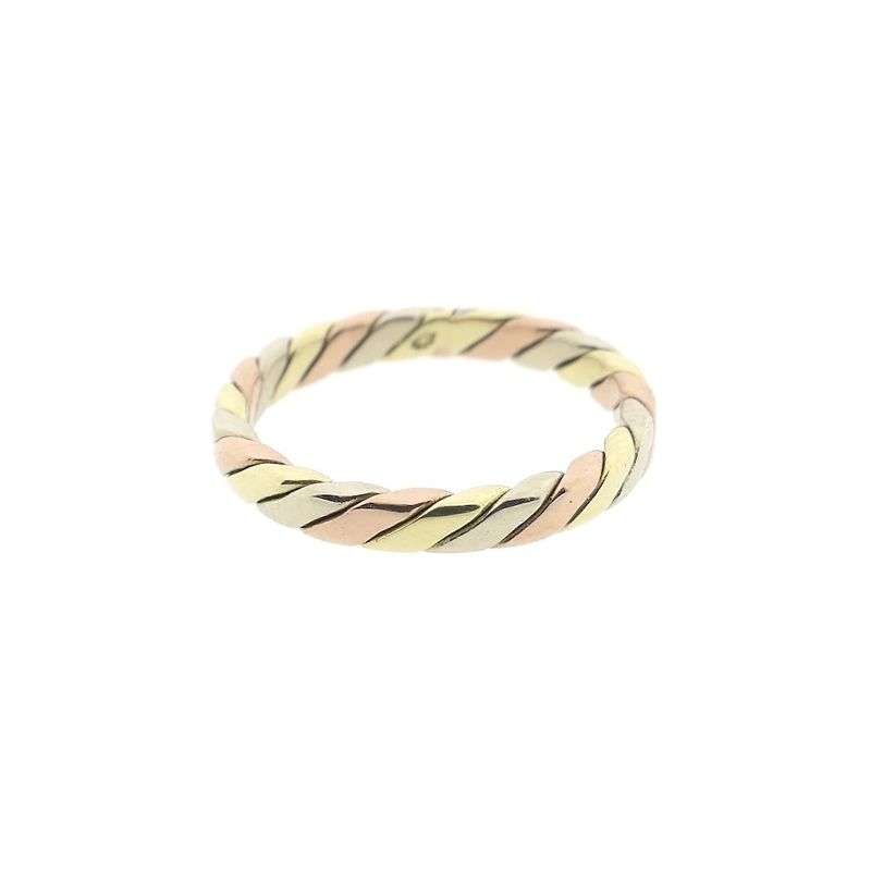 Image 3 of Tricolor gold twisted sliding ring