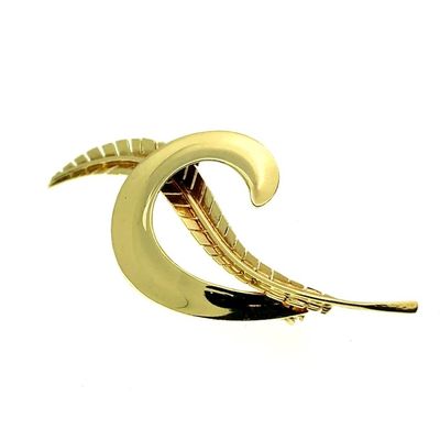 Image 2 of Gold feather brooch | 14 carat