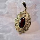Image 2 of Vintage gold pendant with garnet.