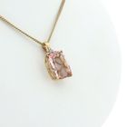 Image 5 of 18K Gold Pendant with morganite and diamond | 0.015 ct.
