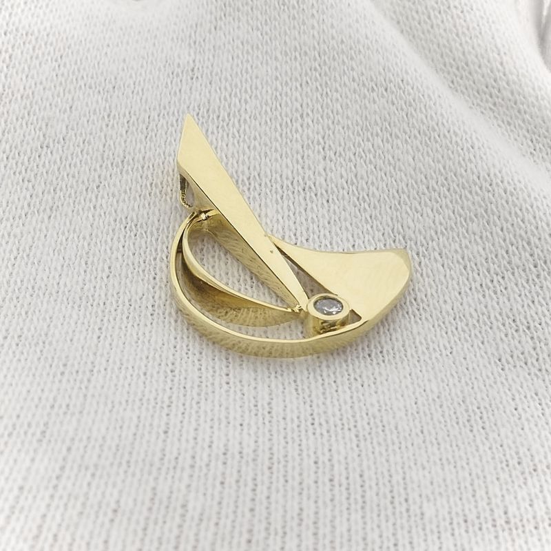 Image 7 of Gold abstract pendant with zirconia