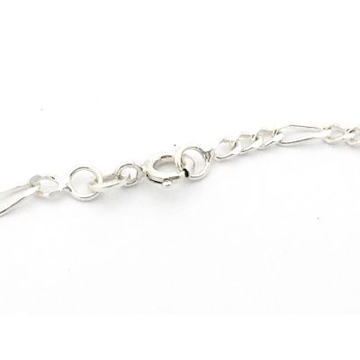 Image 2 of Silver bracelet; Figaro link | 19 cm