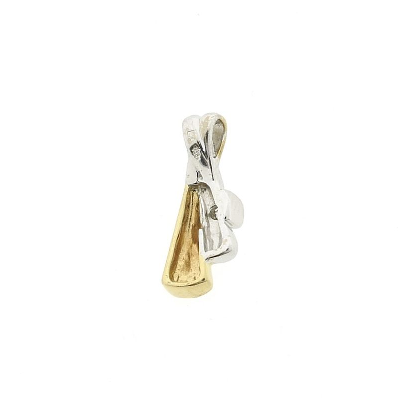 Image 3 of Two-tone minimalist pendant with diamond; 0.04 ct.