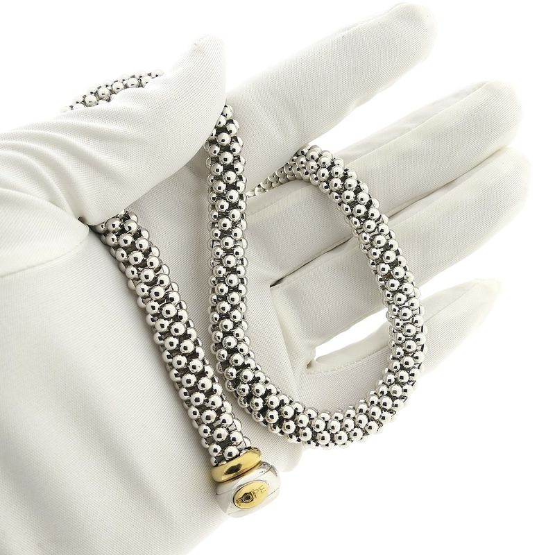 Image 7 of Fope bicolor gold mesh link necklace