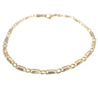Two-tone gold bracelet with fantasy links | 20 cm