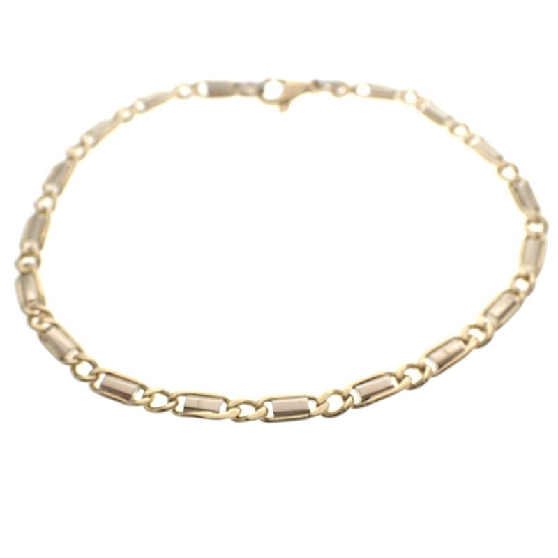 Image 1 of Two-tone gold bracelet with fantasy links | 20 cm