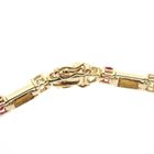 Image 4 of 18K Exclusive gold bracelet with diamond and ruby; Vintage | 19.5 cm