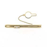 Two-tone tie slide with chain and diamond | 0.10 ct.