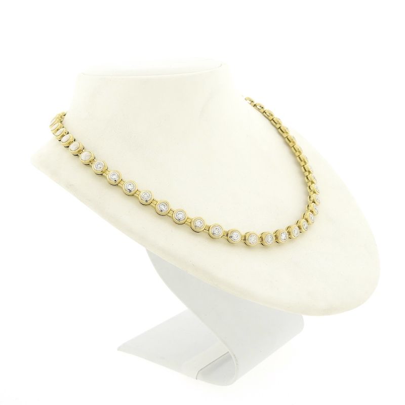 Image 4 of Two-tone gold tennis necklace with diamonds