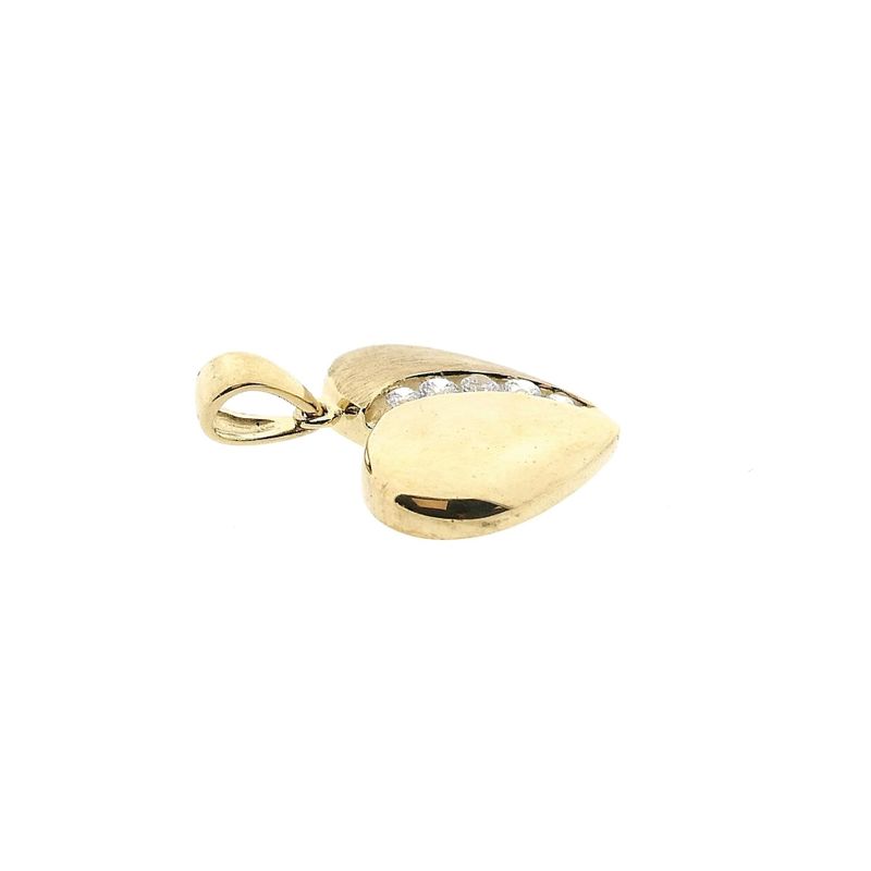Image 8 of Gold Heart Pendant with Zirconia; 9 Karat