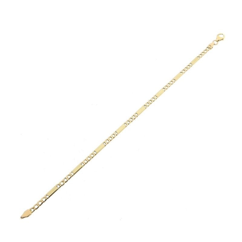Image 7 of Gold closed Figaro link bracelet | 20 cm