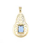 Image 5 of Gold pendant with light blue tourmaline.