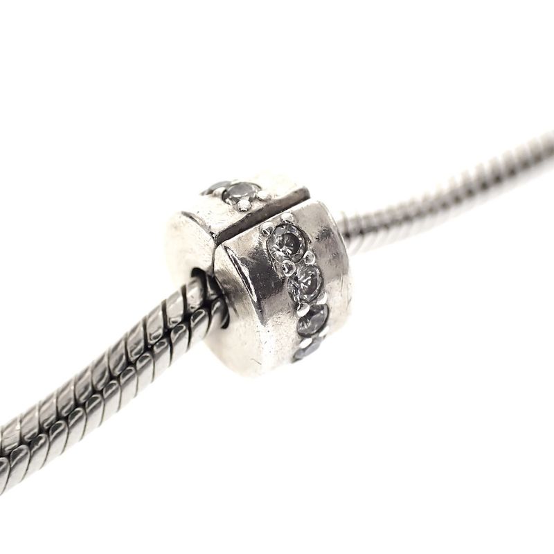 Image 2 of Pandora clip charm; Clear Sparkling Row