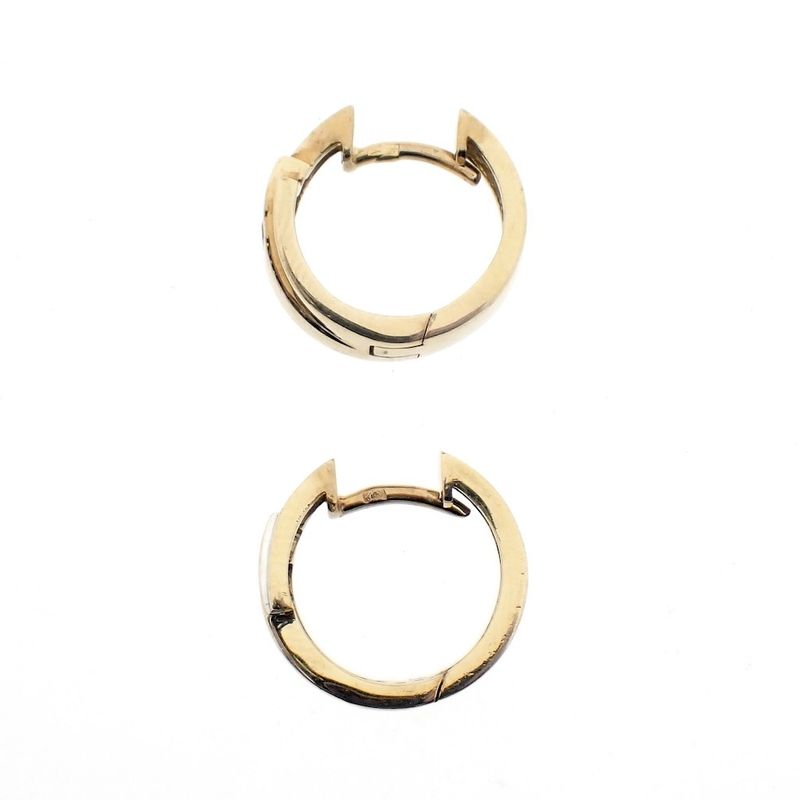 Image 6 of Two-tone gold hoop earrings with zirconia; Ø 15.1 mm