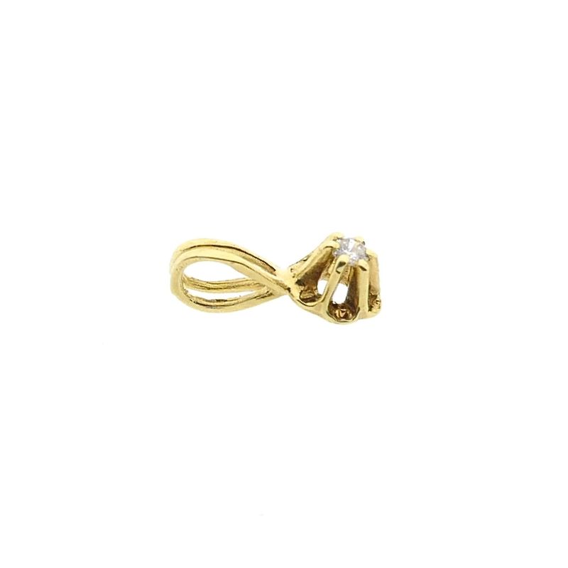 Image 4 of Gold minimalist pendant with diamond; 0.015 ct.
