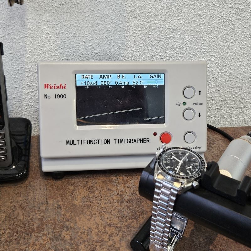 Image 15 of Omega Speedmaster Reduced; Automatic Chronograph watch