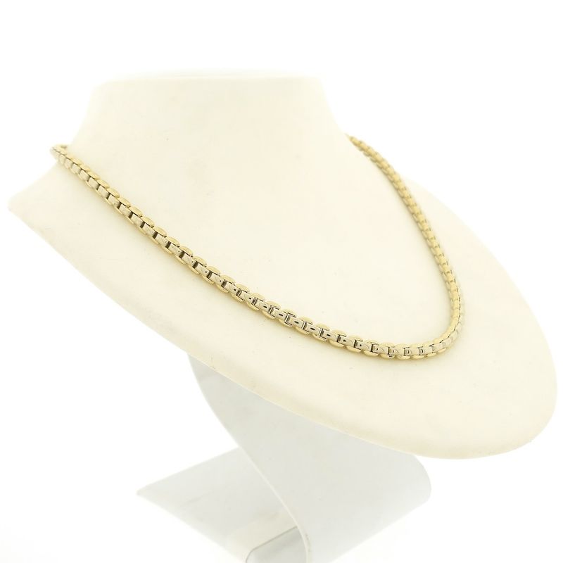 Image 3 of Two-tone gold anchor link necklace | 44.5 cm