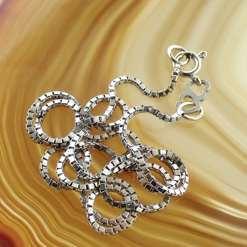 Image 6 of 18K white gold Venetian link chain | 36.5 cm - 41.5 cm