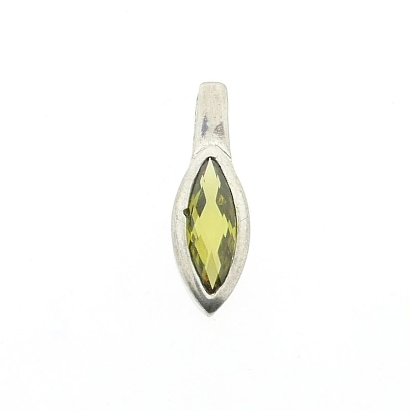 Image 1 of Silver pendant with green zirconia