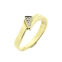 Golden fantasy ring with diamond 0.01 ct.