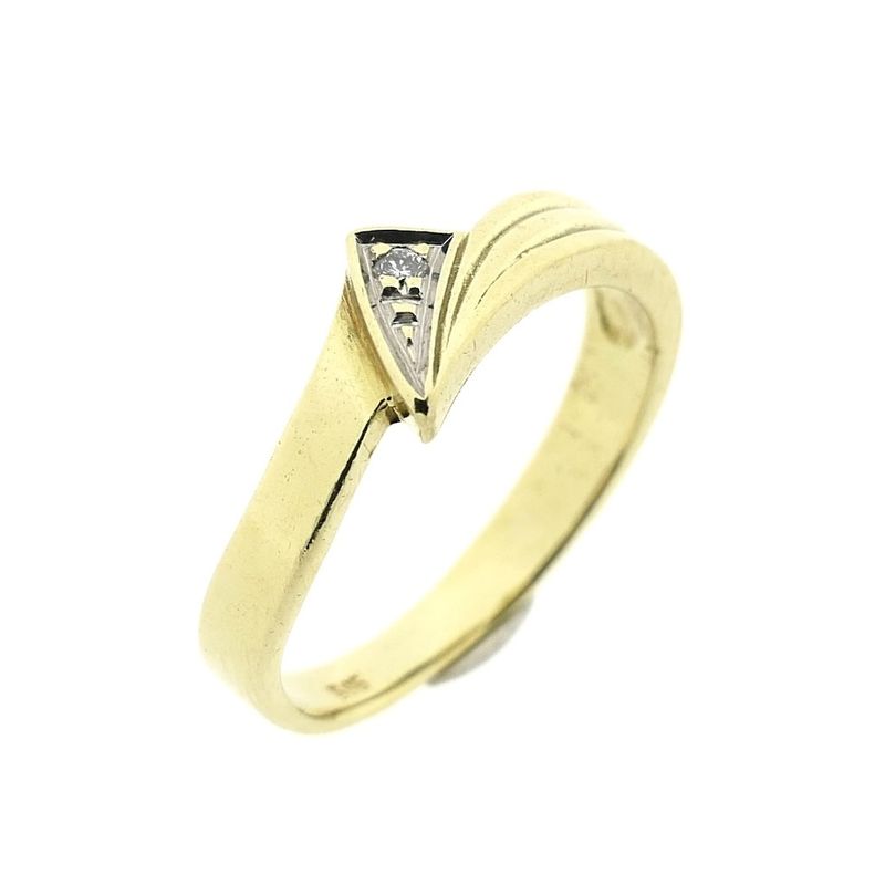 Image 1 of Golden fantasy ring with diamond 0.01 ct.