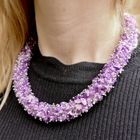 Image 8 of Amethyst bead necklace on silver