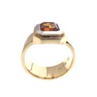 Image 8 of Two-tone gold ring with emerald-cut gold topaz