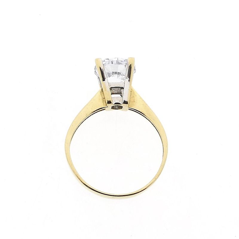 Image 5 of Gold Engagement Ring with Zirconia; 14 Karat; Size 16.5