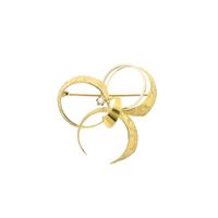 Vintage two-tone gold fantasy brooch with diamond; 0.035 ct.