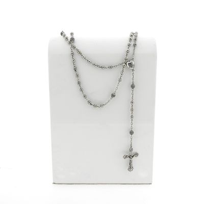Image 1 of Silver rosary | 65 cm