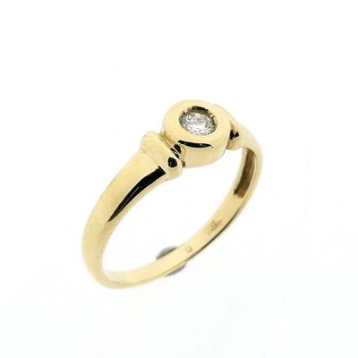 Image 1 of Gold ring with diamonds; 0.11 ct.