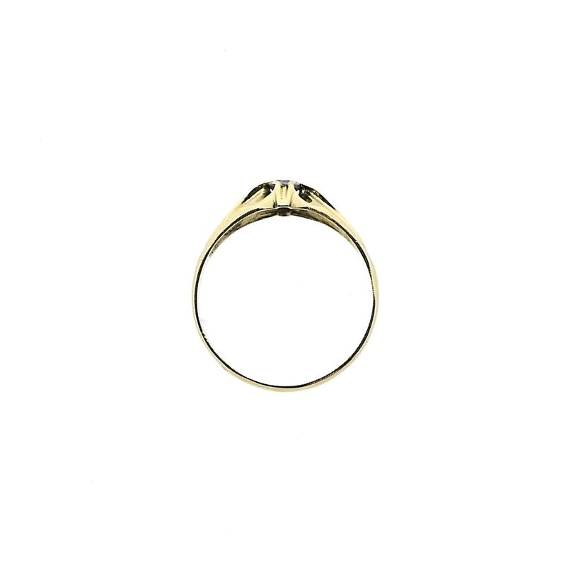 Image 8 of Gold solitaire ring with zirconia